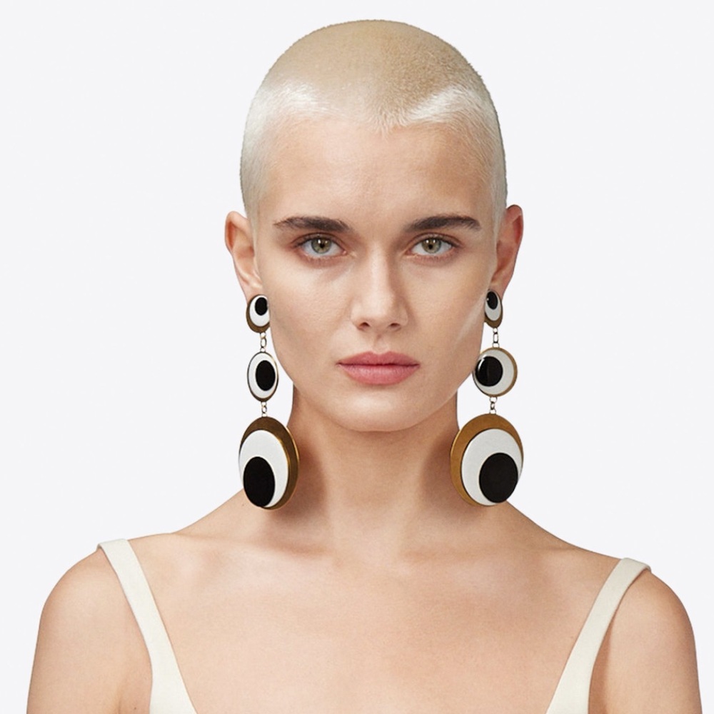 AREA Black and Gold Statement Earrings
